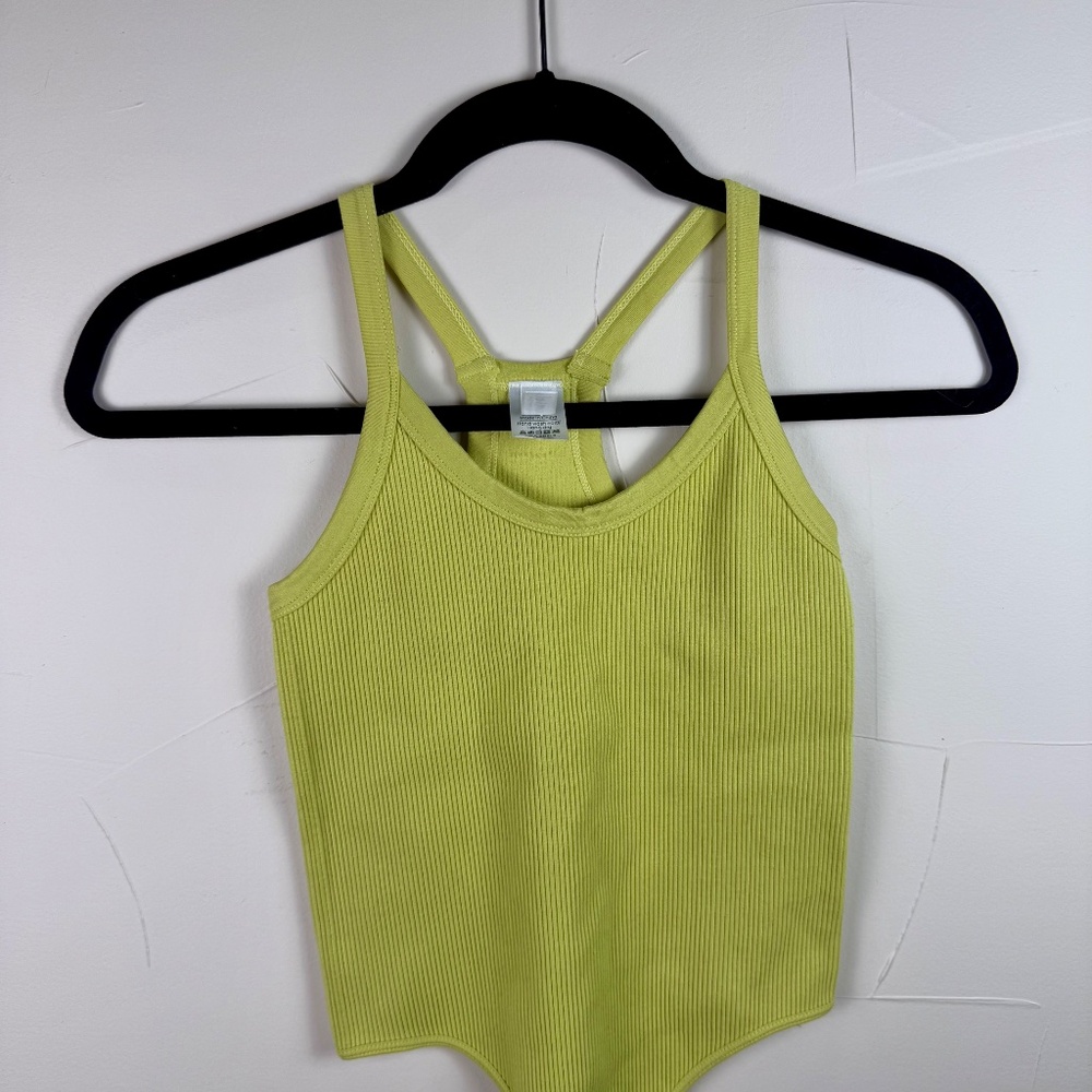 Dynamic Seamless Lime Ribbed Bodysuit | One Size - Picture 3 of 11